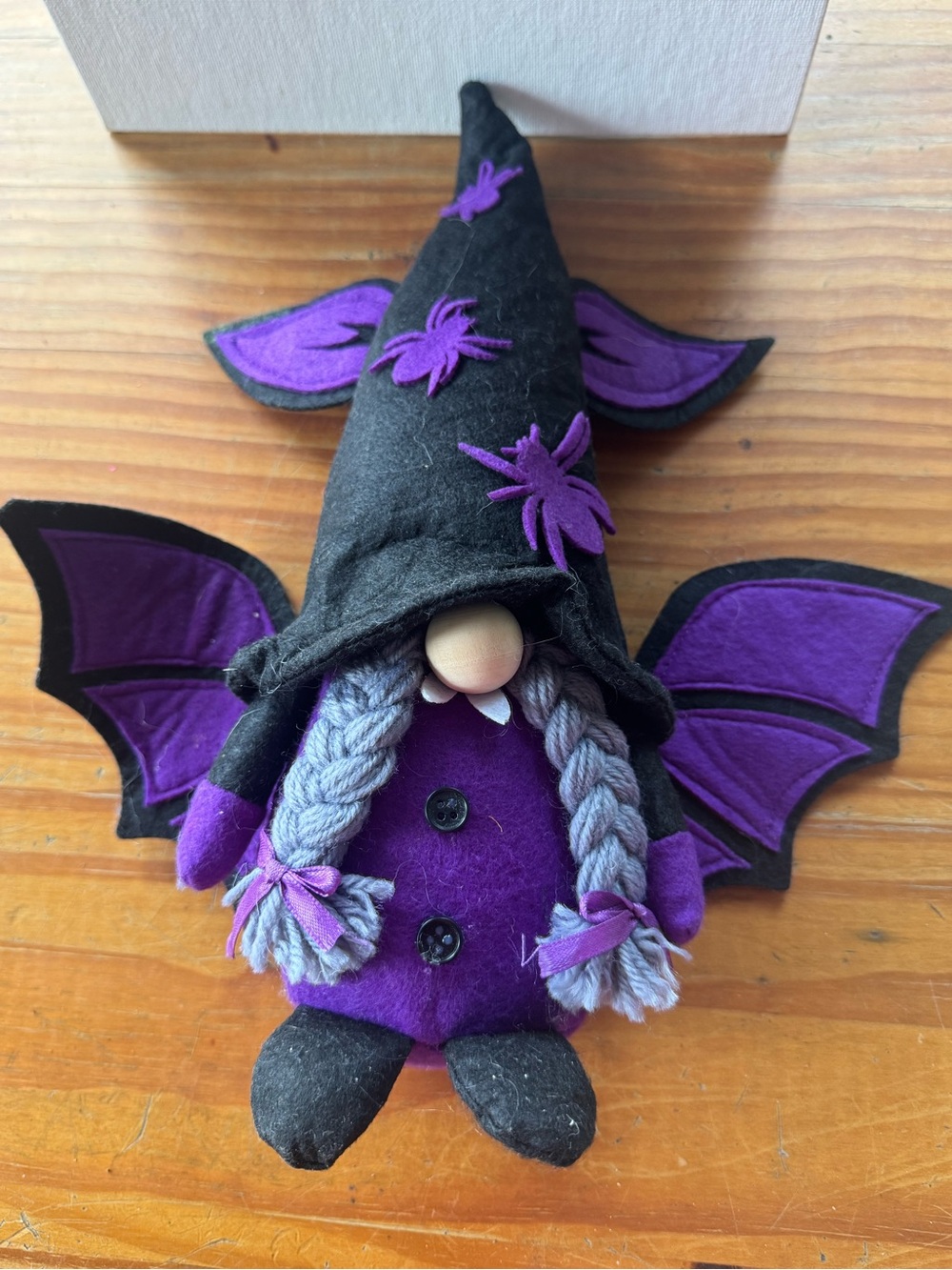 Large Purple Bat Witch Halloween Gnome Plush
